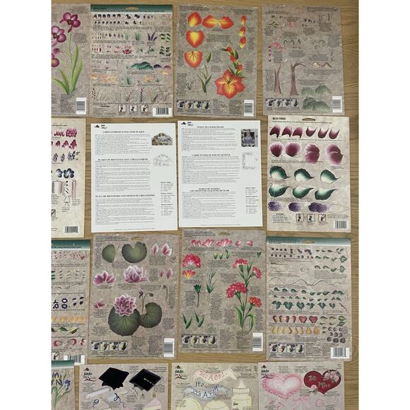 Donna Dewberry Painting Guides Folk Art Plaid One Stroke Cottage Floral Lot 20 - Picture 10 of 11